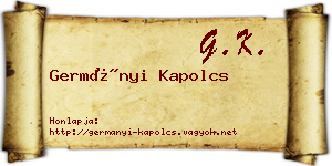 Germányi Kapolcs névjegykártya