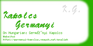 kapolcs germanyi business card
